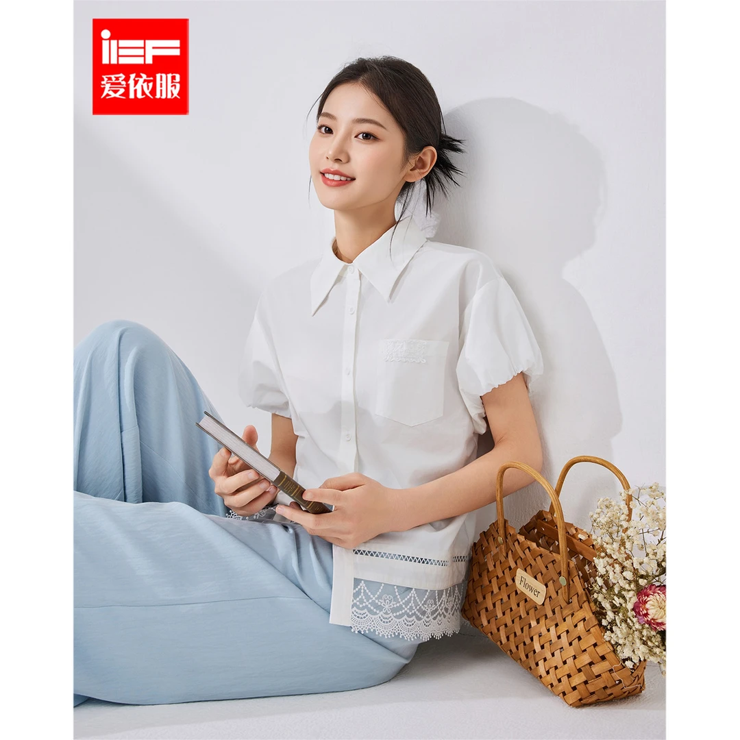 IEF/爱依服夏日穿搭2025夏季新款法式文艺知性气质通勤百搭衬衫女
