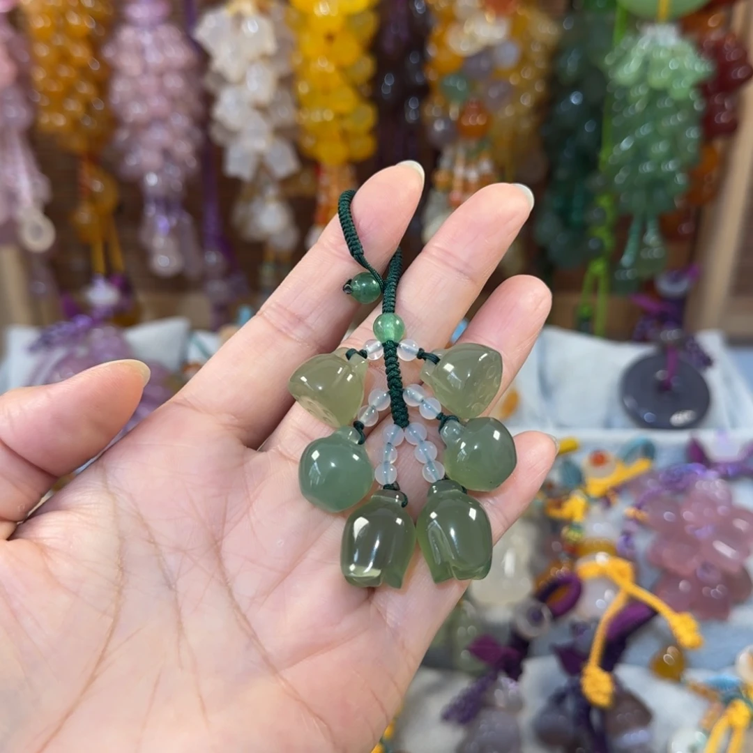 妞***头玛瑙/玉髓未镶嵌钥匙挂件福利款