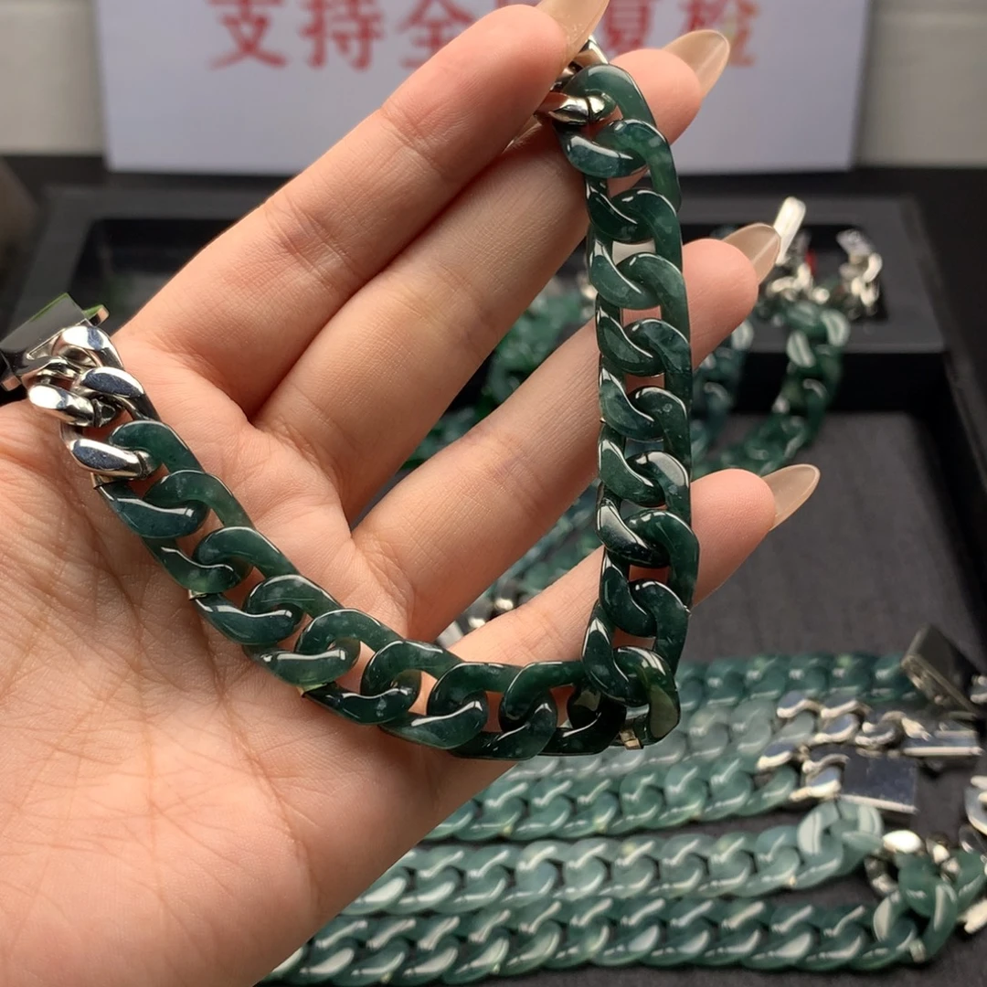 凤***巢翡翠未镶嵌手链001