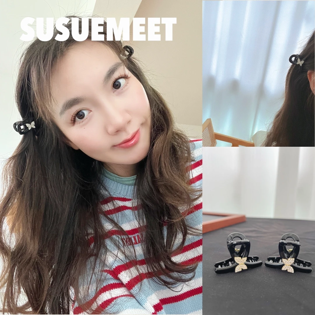 小心心和钻喋喋文艺边抓夹 女孩可爱气质头饰抓夹发卡小抓夹饰品