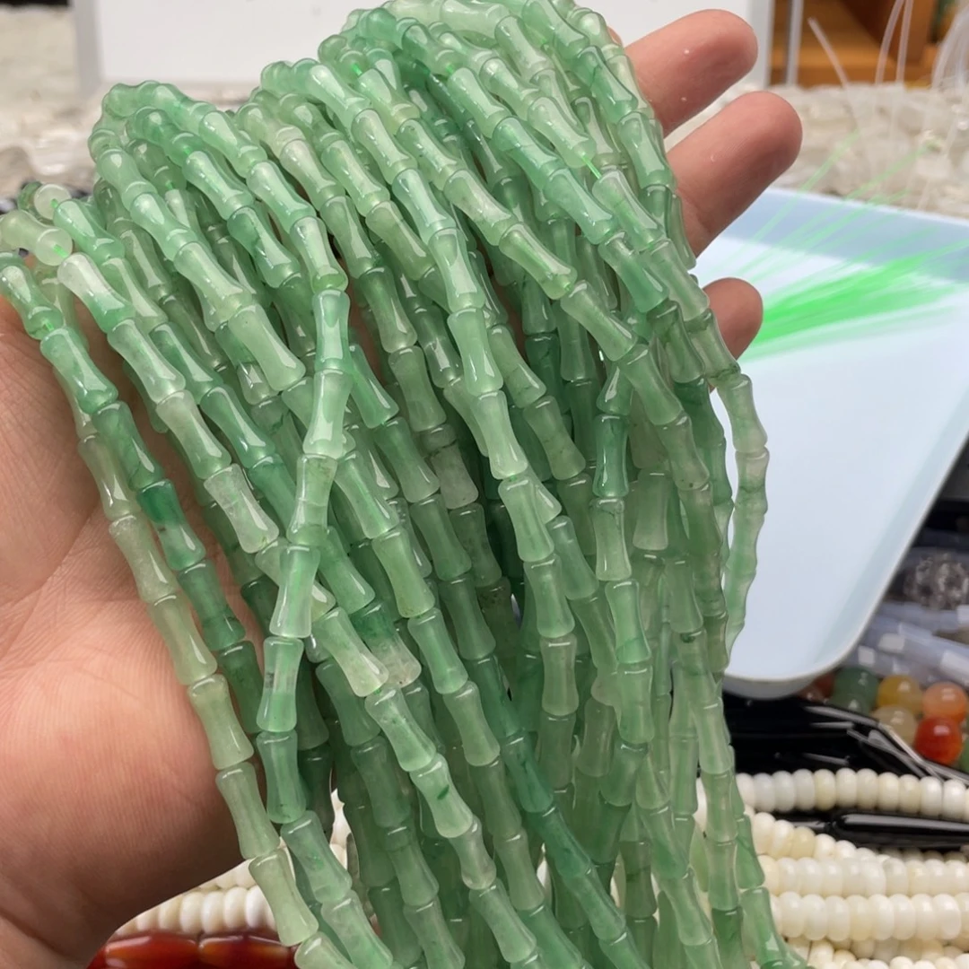 合金玛瑙/玉髓珠宝半成品一条装卡5*11mm东陵玉竹节