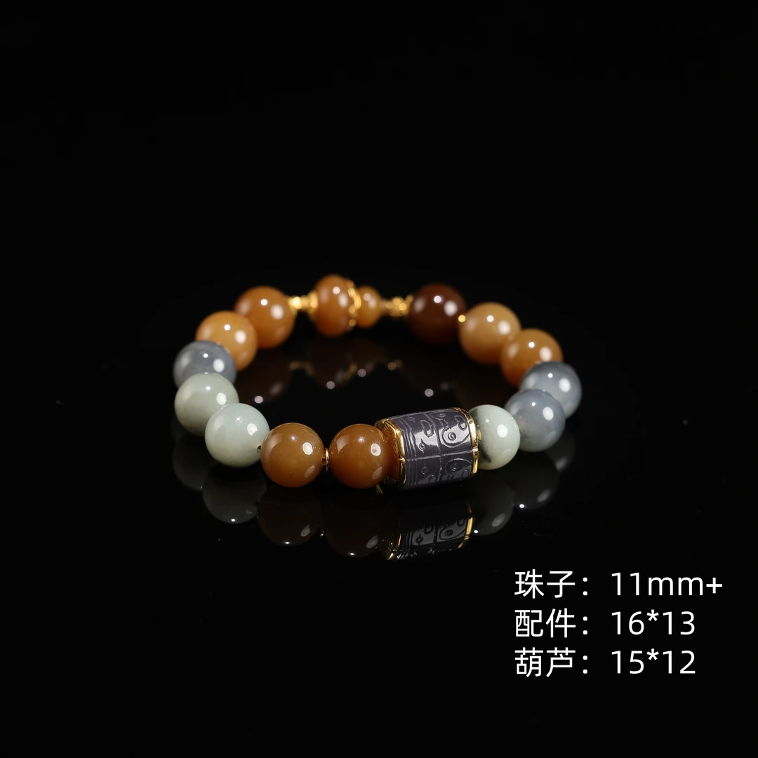 本真 |“兰怡”珍藏级精品和田玉极致高色楼兰11mm+手串