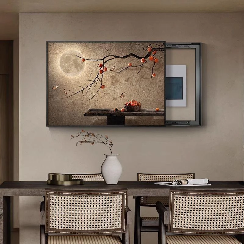 柿柿如意电表箱装饰画侘寂风配电箱遮挡强弱电闸盒高级感餐厅挂画