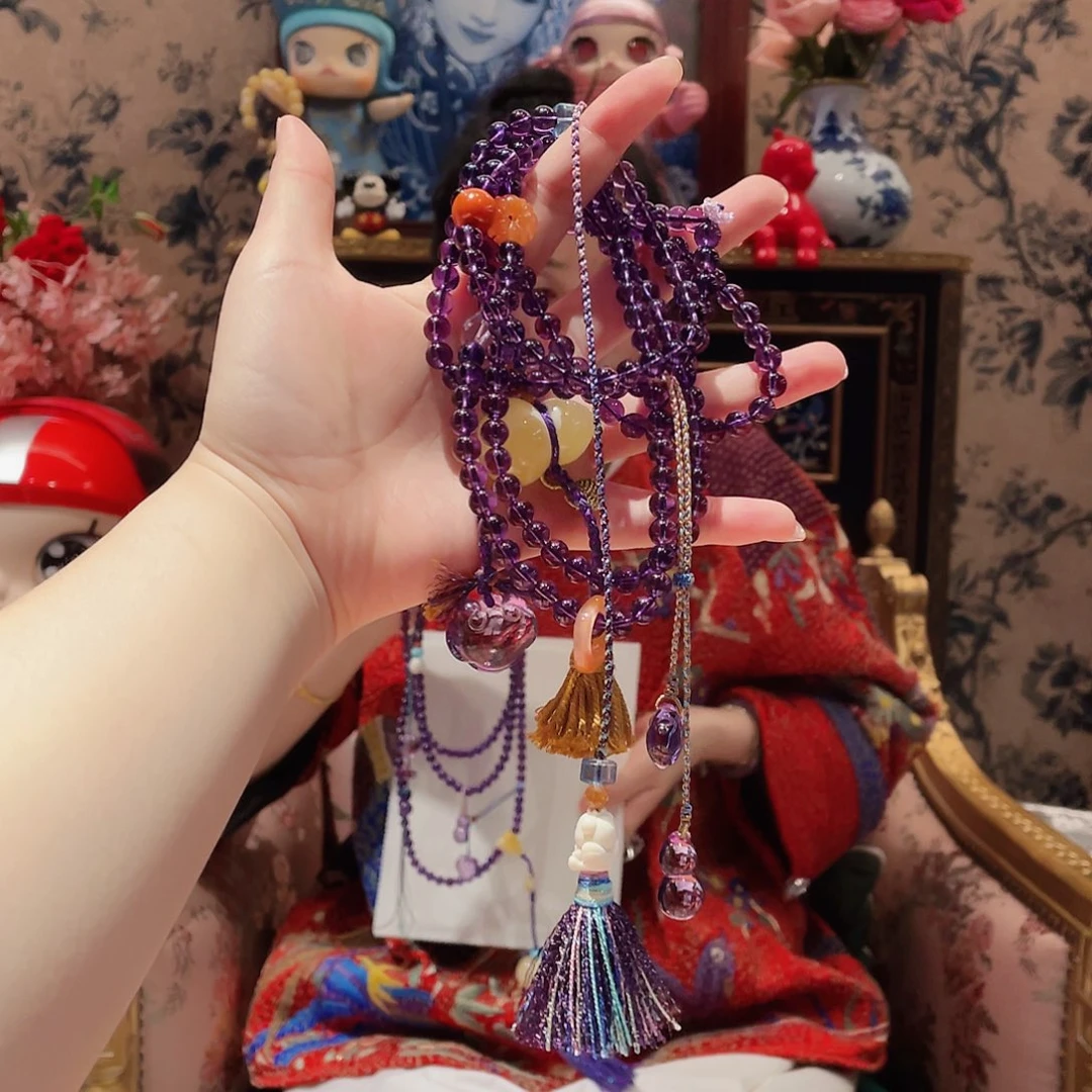 水晶颈饰未镶嵌粉***?颈饰