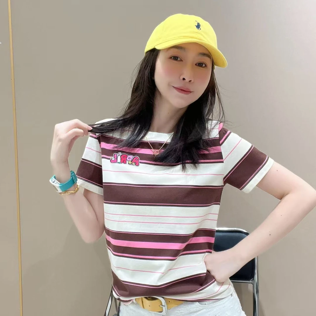 爆款新款创意短袖503706显瘦洋气时尚百搭设计感休闲体恤半袖圆领