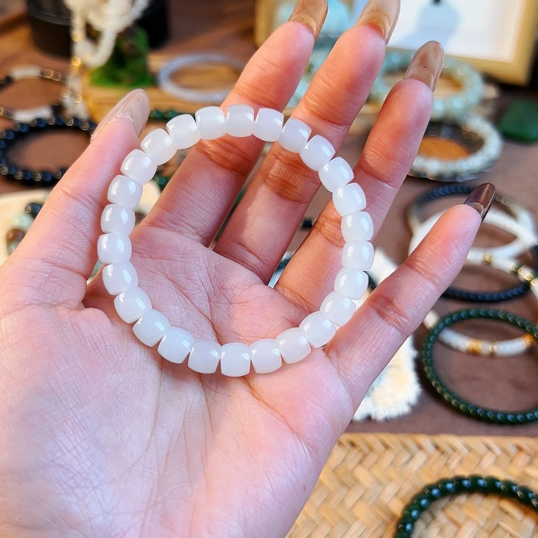 原***2和田玉未镶嵌手串