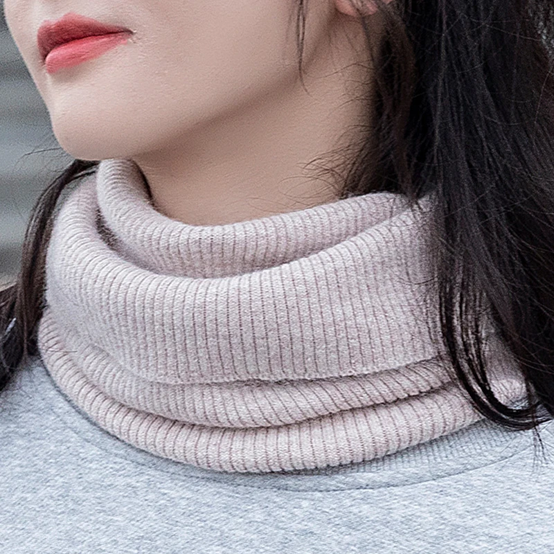 秋冬季围脖新款护颈椎男士骑行保暖针织脖套女款防寒薄款套头围巾