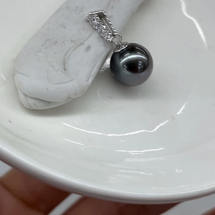 银S925镶嵌颈饰海水珍珠9-10