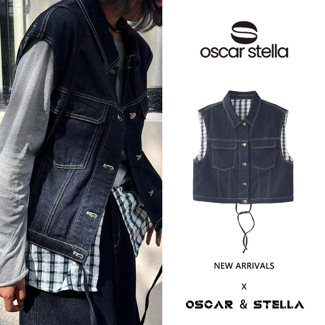 OSCAR&STELLA【桂子】秋季新款女装腰部抽绳休闲百搭马甲314-26826