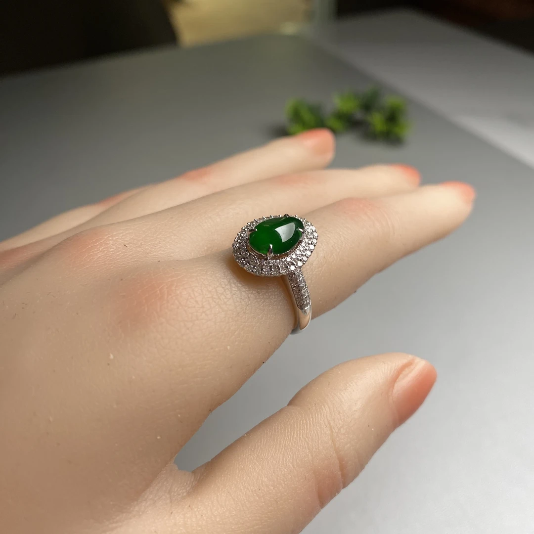 【翠亿诚0930049】高冰帝王绿翡翠戒指 · 尊贵非凡