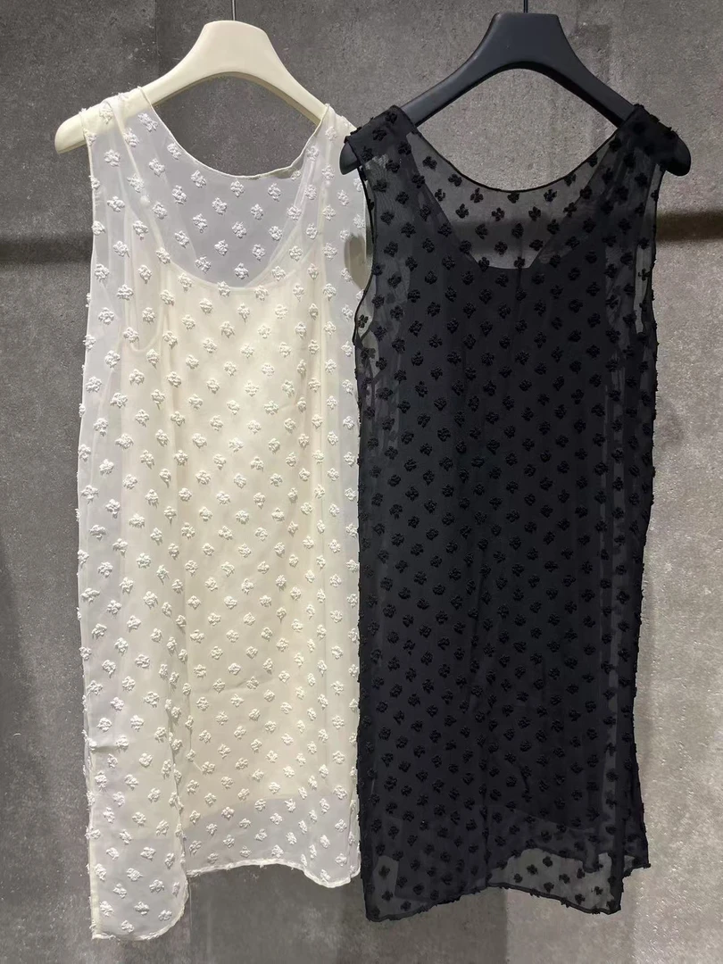 C特【Ann.G】G30305花朵蕾丝无袖连衣裙两件套2025春韩系