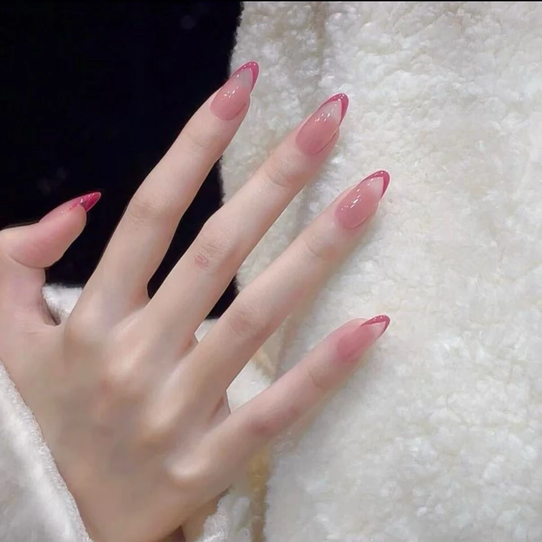 2025爆款网红纯欲玫粉辣妹穿戴甲高级感温柔显白美甲片可拆卸甲片