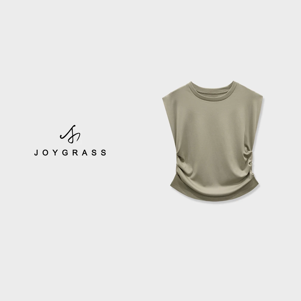 JOYGRSS【格韵优选】夏季韩版小众短袖T恤宽松T-05296