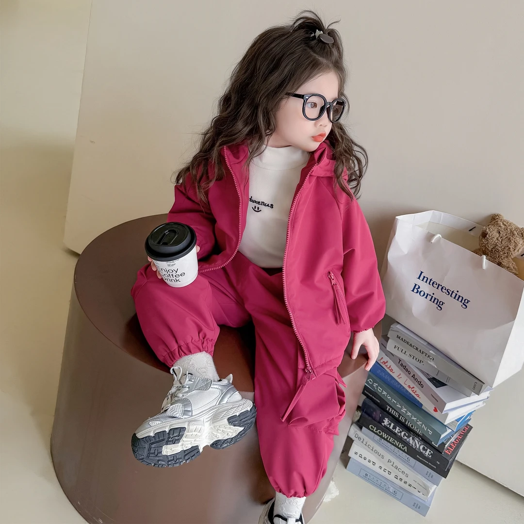 女童加厚外套儿童洋气韩版三防冲锋衣小女孩宝宝冬装2025新款夹克