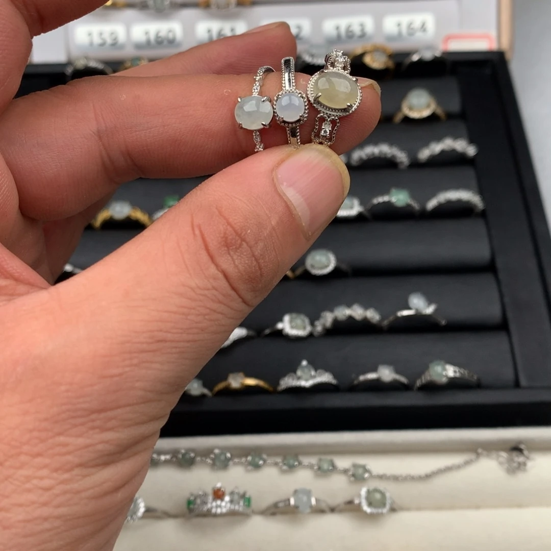 P***y翡翠银S925镶嵌戒圈252