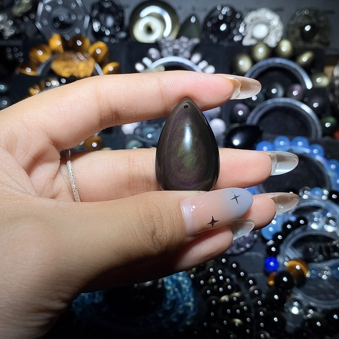 黑曜岩未镶嵌手链璐***工