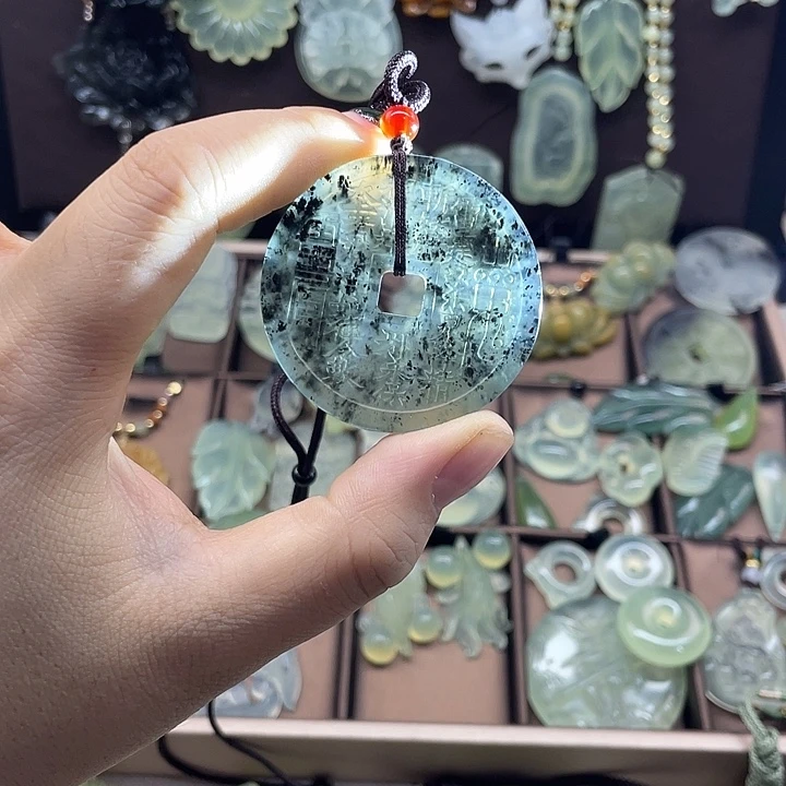 蛇纹石玉合金吊坠(赠链)