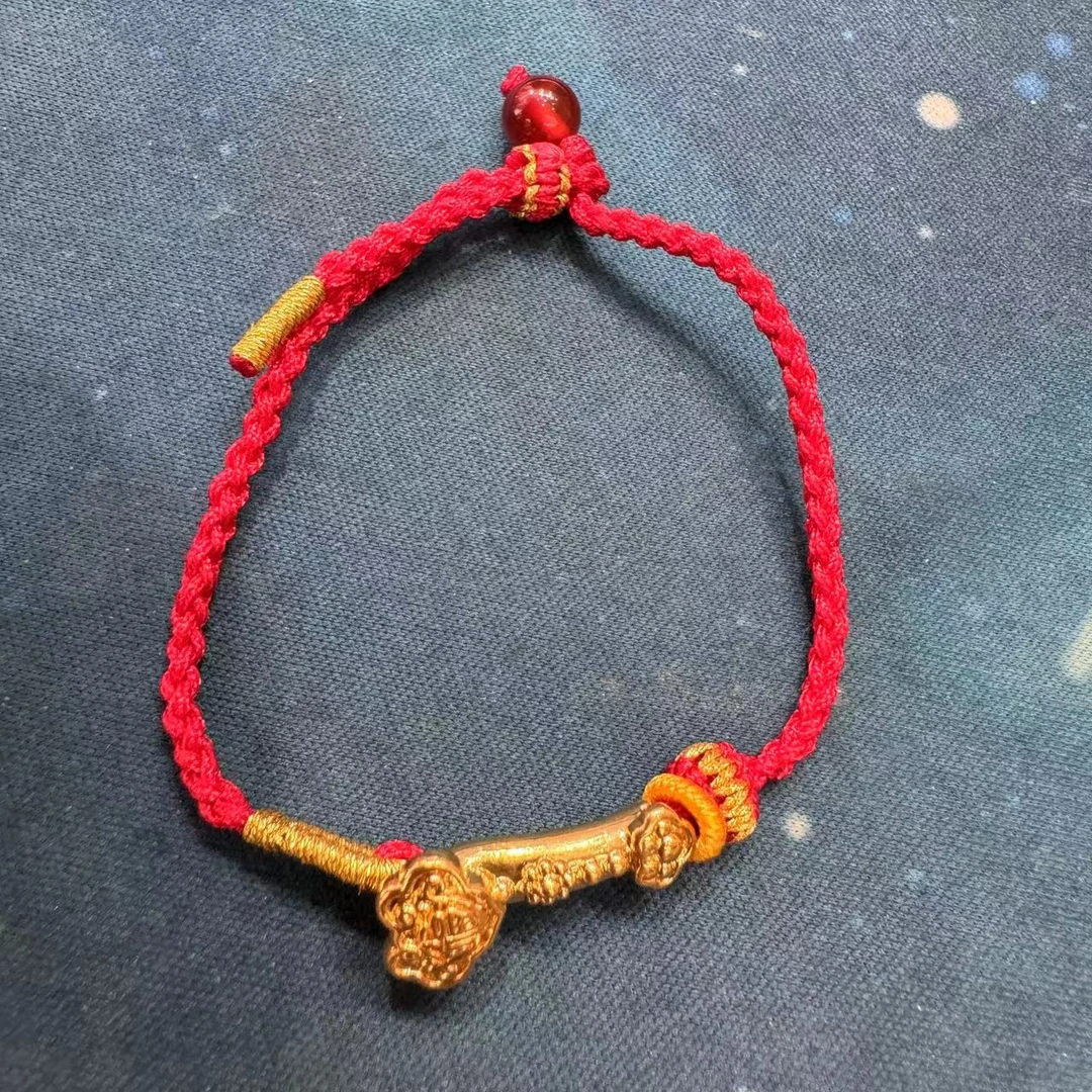 【SG】足金如意棒气质玛瑙配件手绳