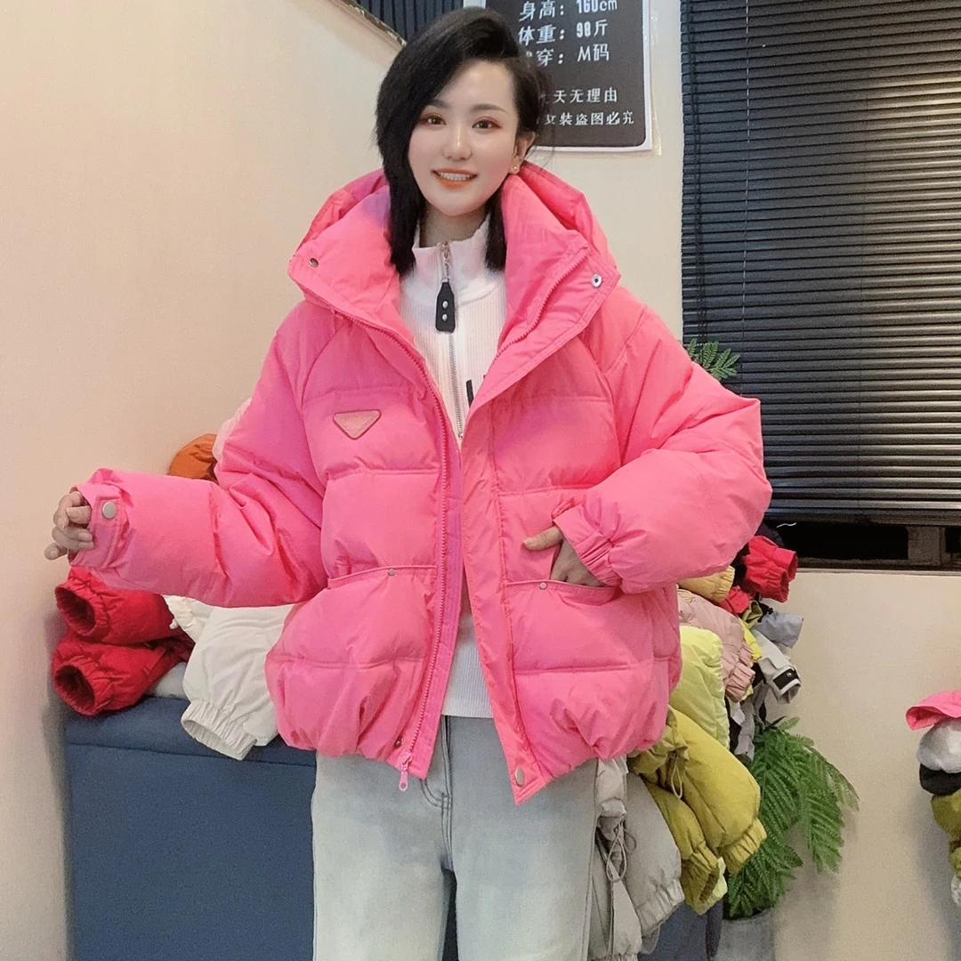 【鑫爷】冬季新款冬季加厚短款宽松连外套女小个子流行面包服9318