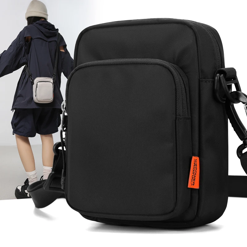 拉链方形软面通勤风运动风包挎包黑色休闲风中性风