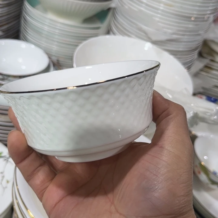 瓷片浮雕4.5寸碗六个哇塞