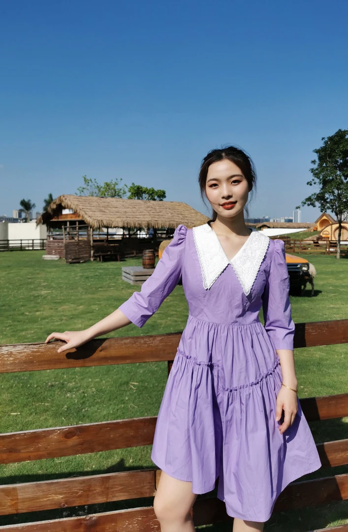 木西MIC(169)时尚假两件高级娃娃领夏季气质连衣裙直播间专用链接