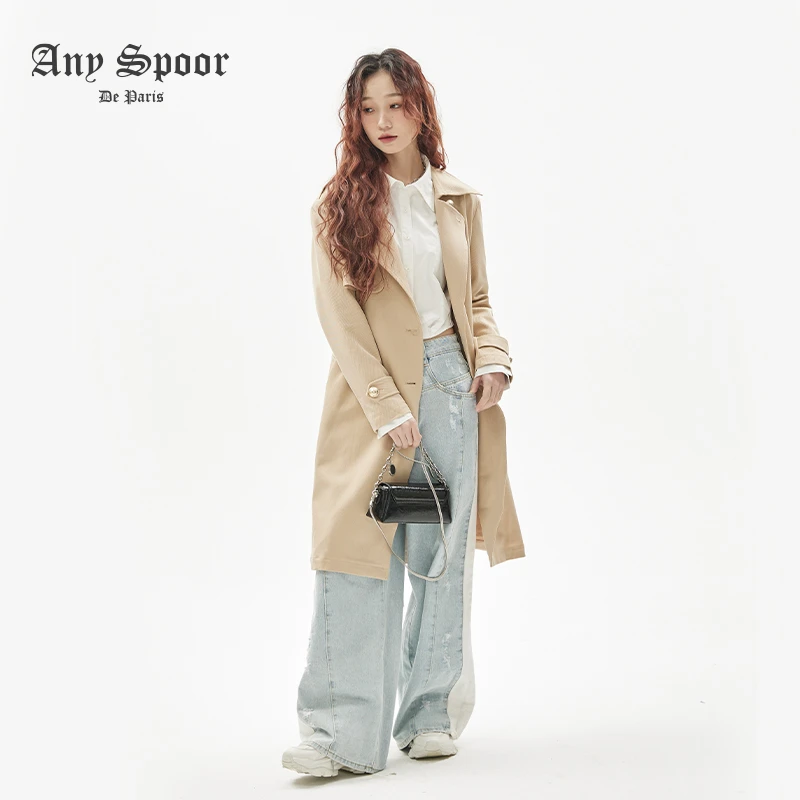 【ANY SPOOR】ANY SPOOR小众设计师新款气质百搭长款风衣11355