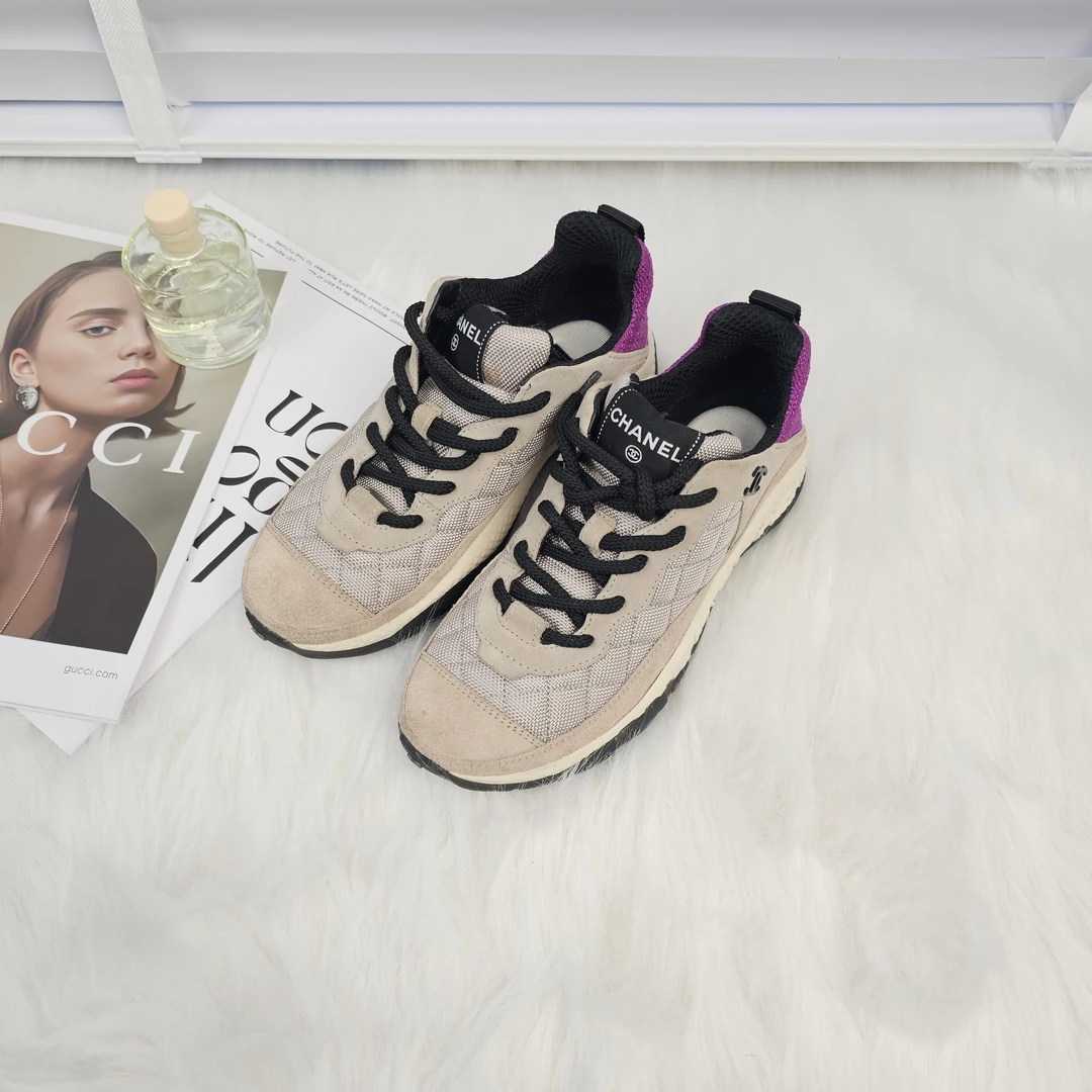 95新 Chanel/香奈儿 拼色运动鞋37码 公价9900 /2214