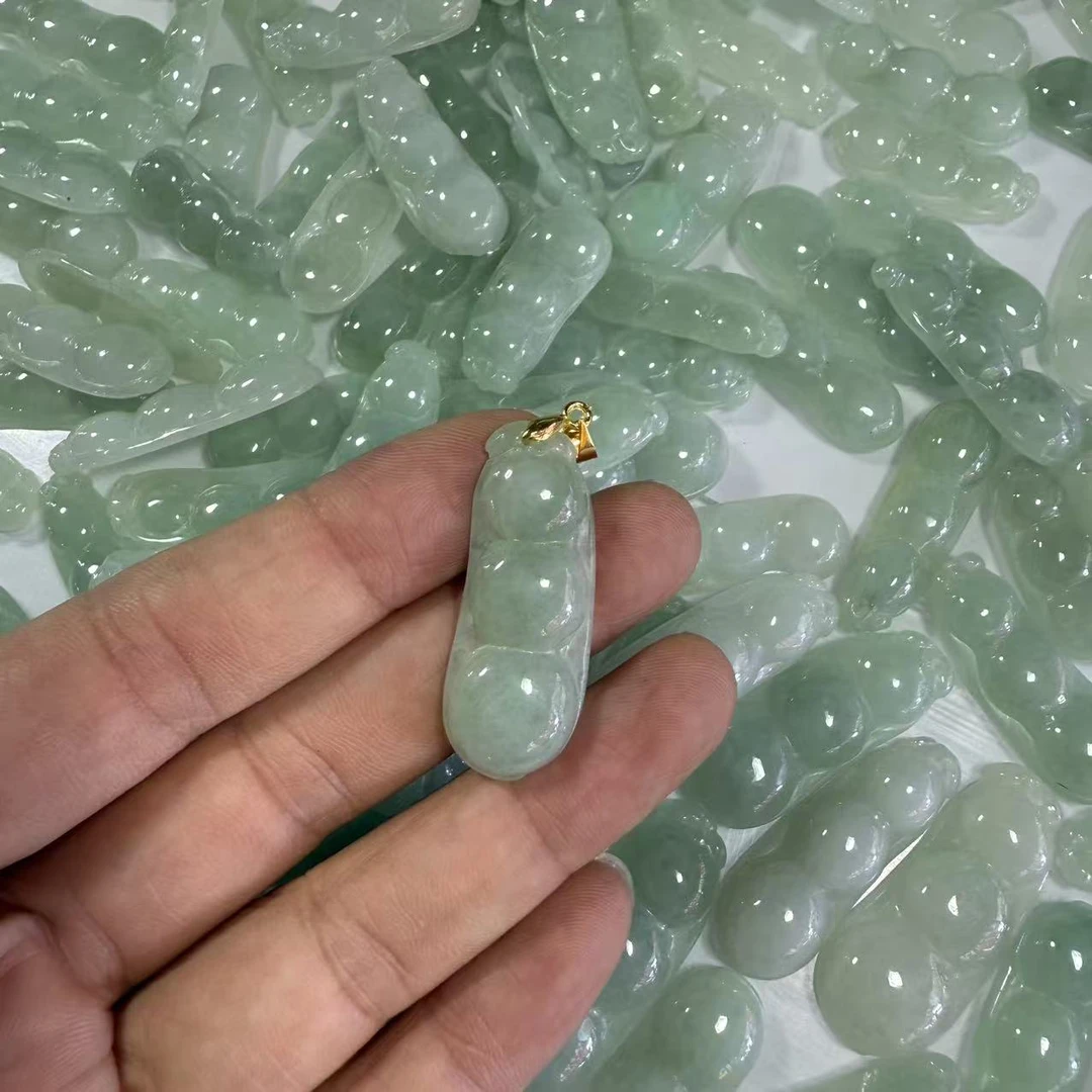 天然A货翡翠四季豆吊坠-d143-多样性发一