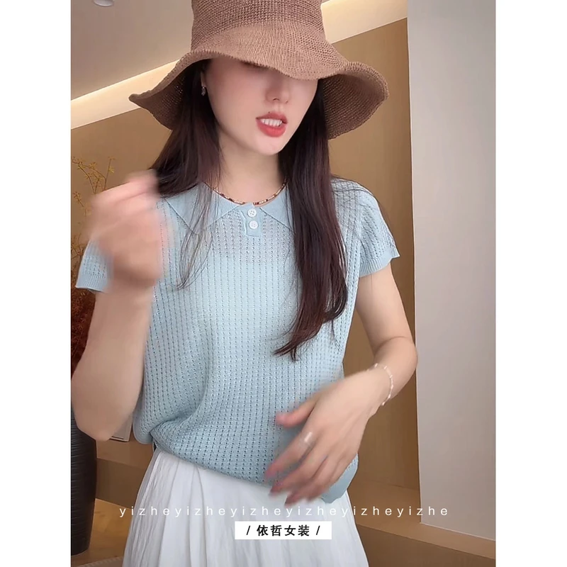 "poloT恤"女短袖气质夏季小众设计感
