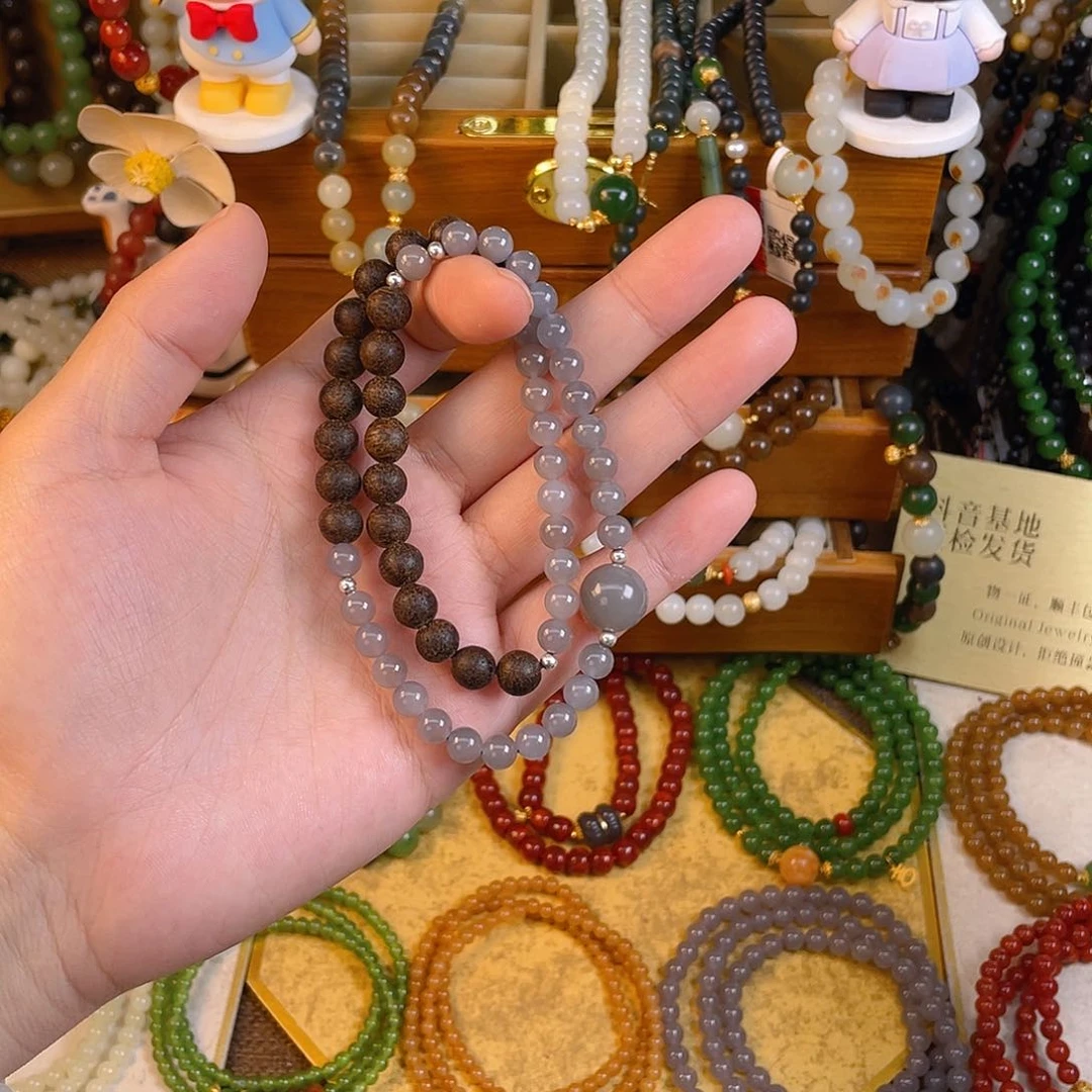 和田玉双圈手串未镶嵌