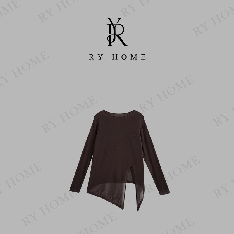【容雨RYHOME】莱赛尔＋夏季百搭圆领宽松针织T恤252T2017