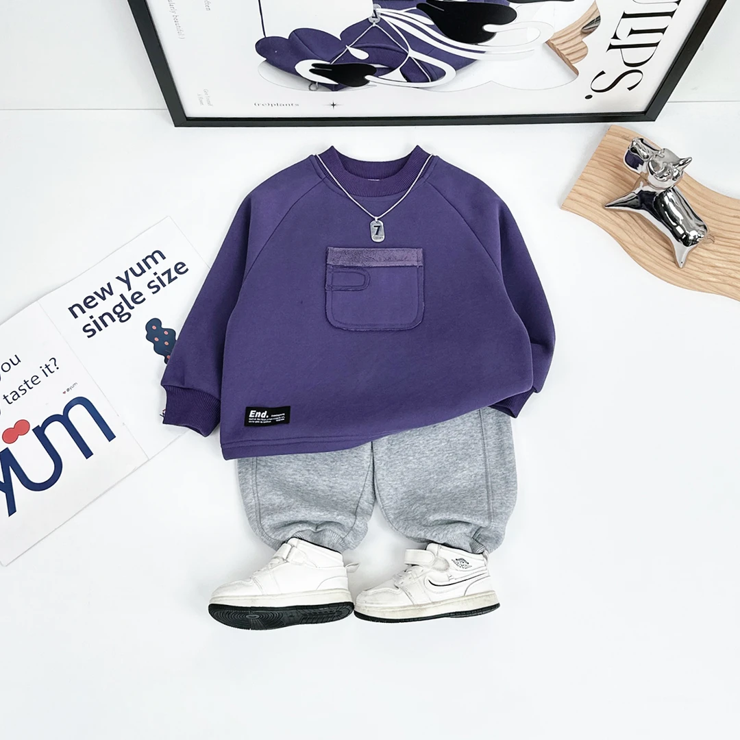 儿童卫衣加绒款长袖2025新款秋冬装男童 D-WG27656 悠悠童话童装