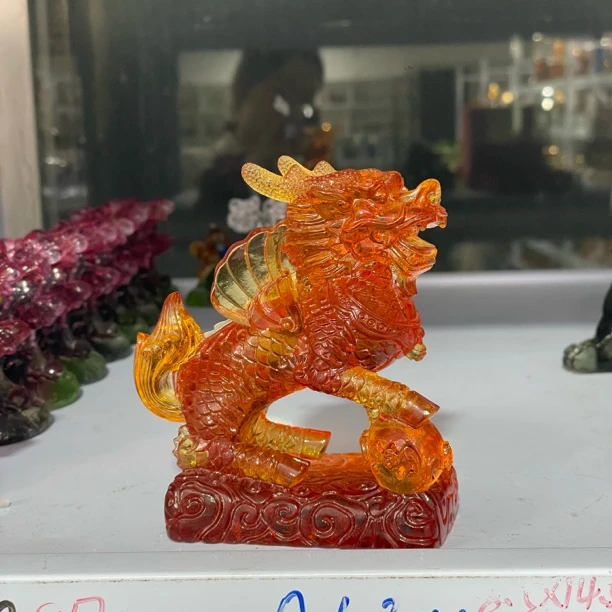 A530 麒麟单只自带祥云底座【琉璃撤柜捡漏】非遗传承琉璃摆件
