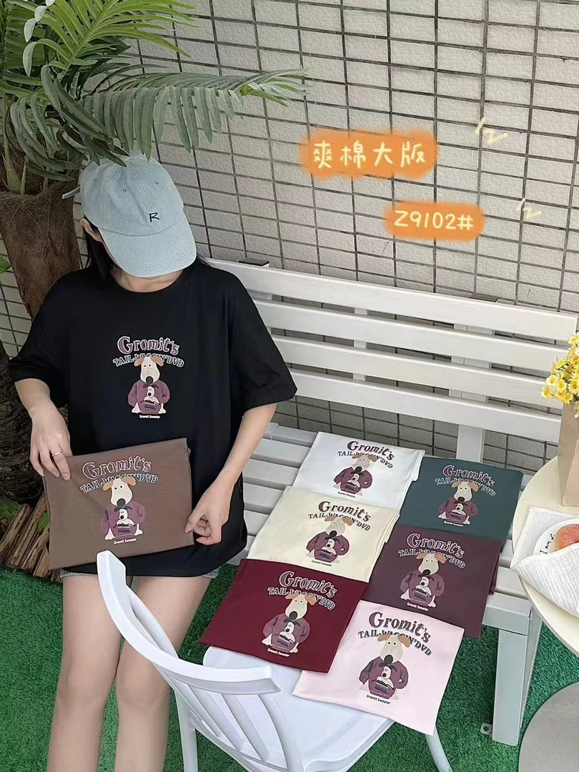 卡通印花宽松短袖T恤圆领休闲舒适半袖实体店no退no换，介意的慎拍
