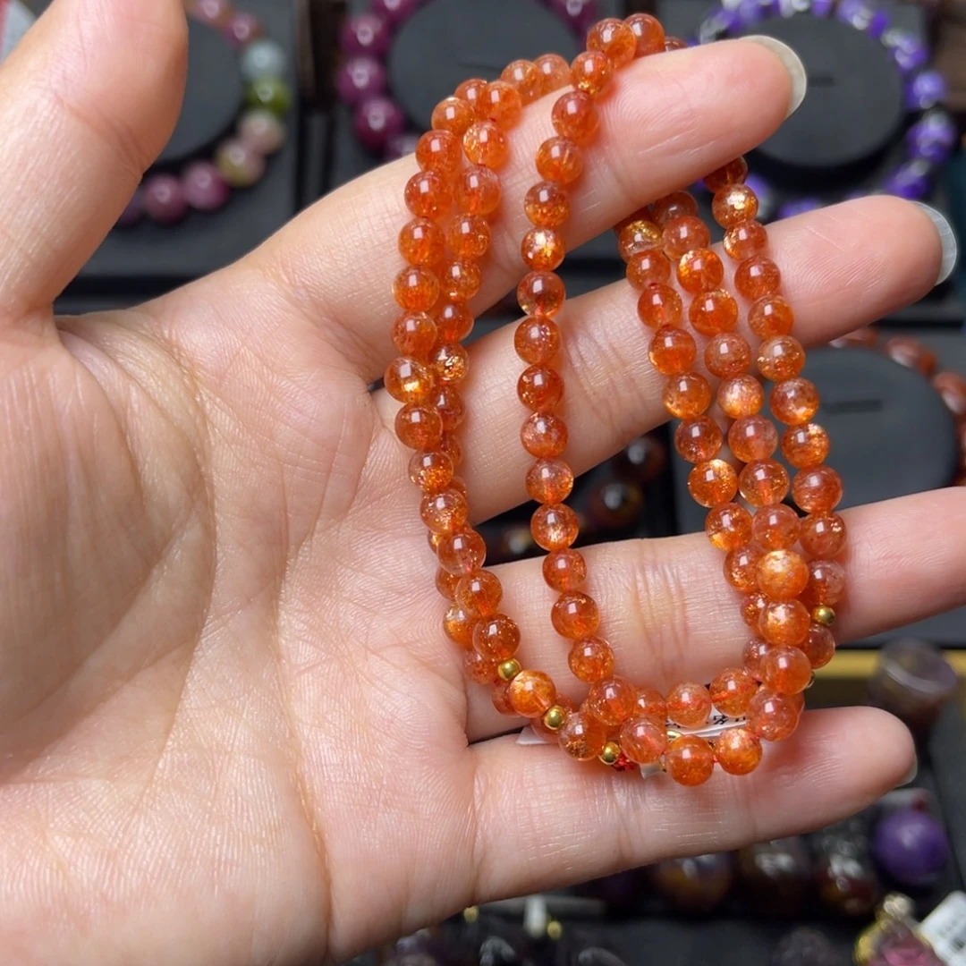 长石未镶嵌手链金太阳万能链5mm