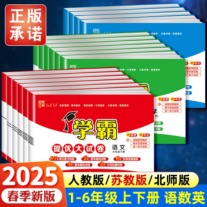 2025春小学学霸提优大试卷一二三四五六年级语数英语人教江苏教版