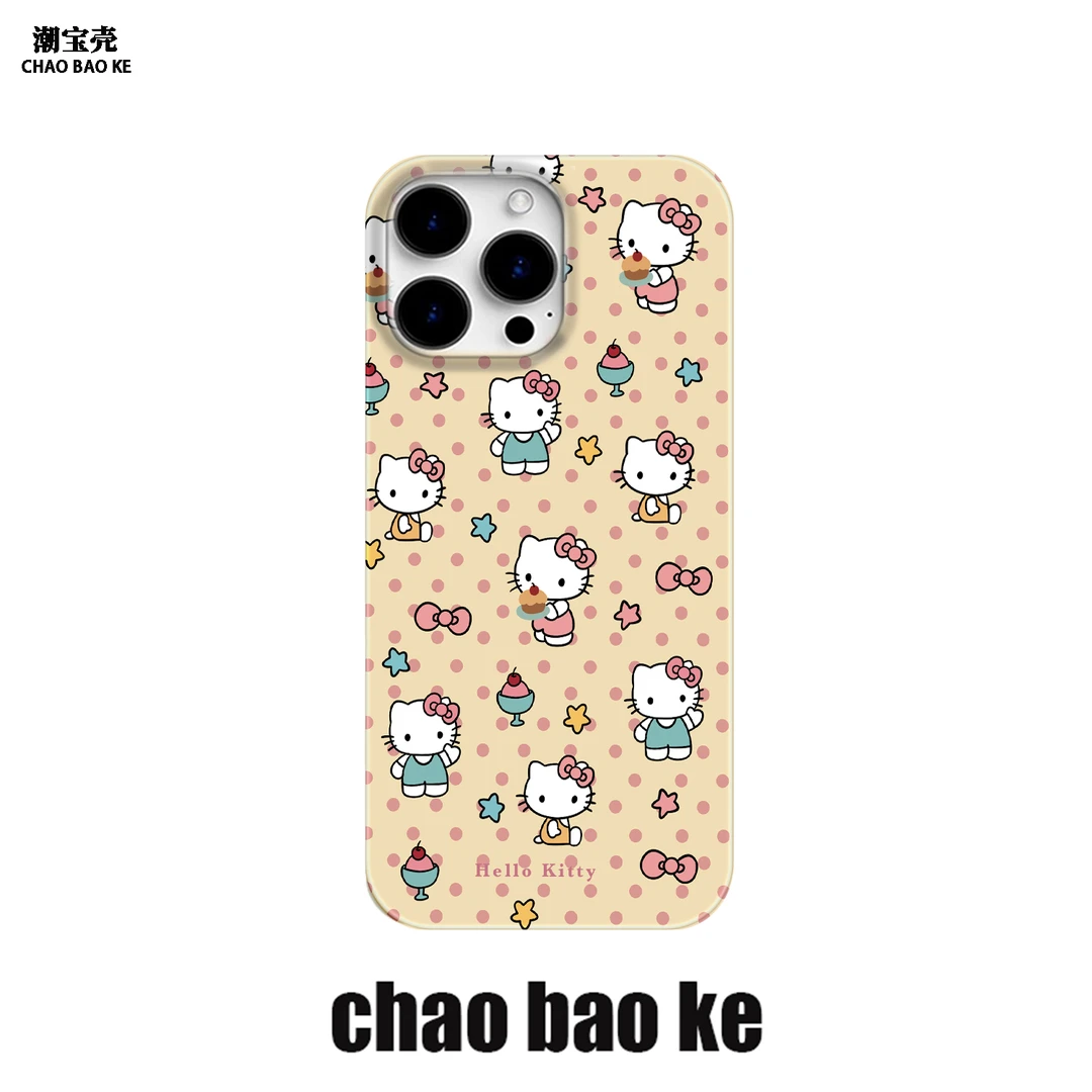 波点凯蒂猫适用于苹果16promax手机壳可爱15pro小众14/13p趣味12p