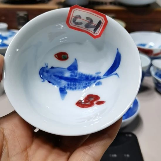 杯张学鸿老师青花釉里红