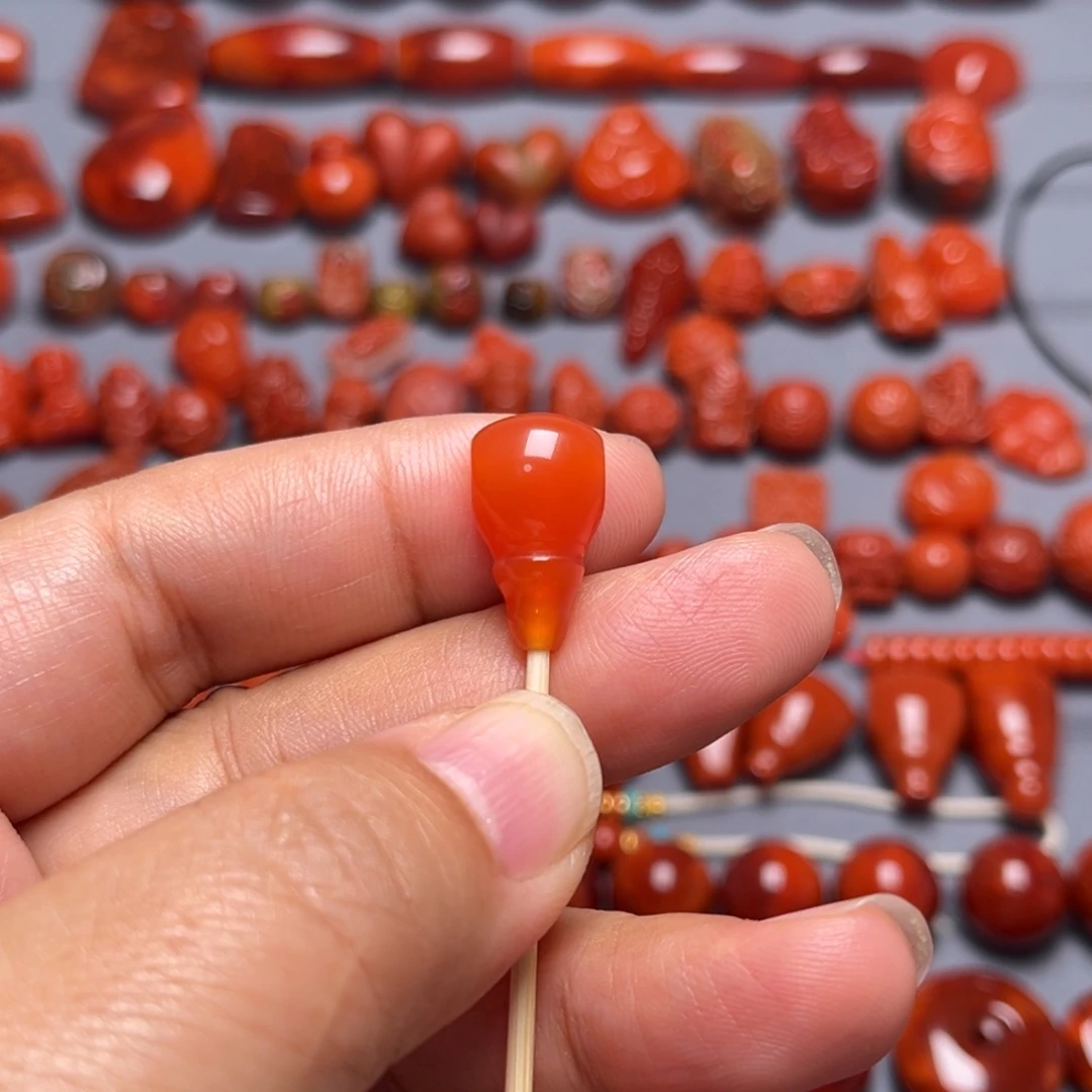 南红玛瑙配饰未镶嵌三通卡10mm