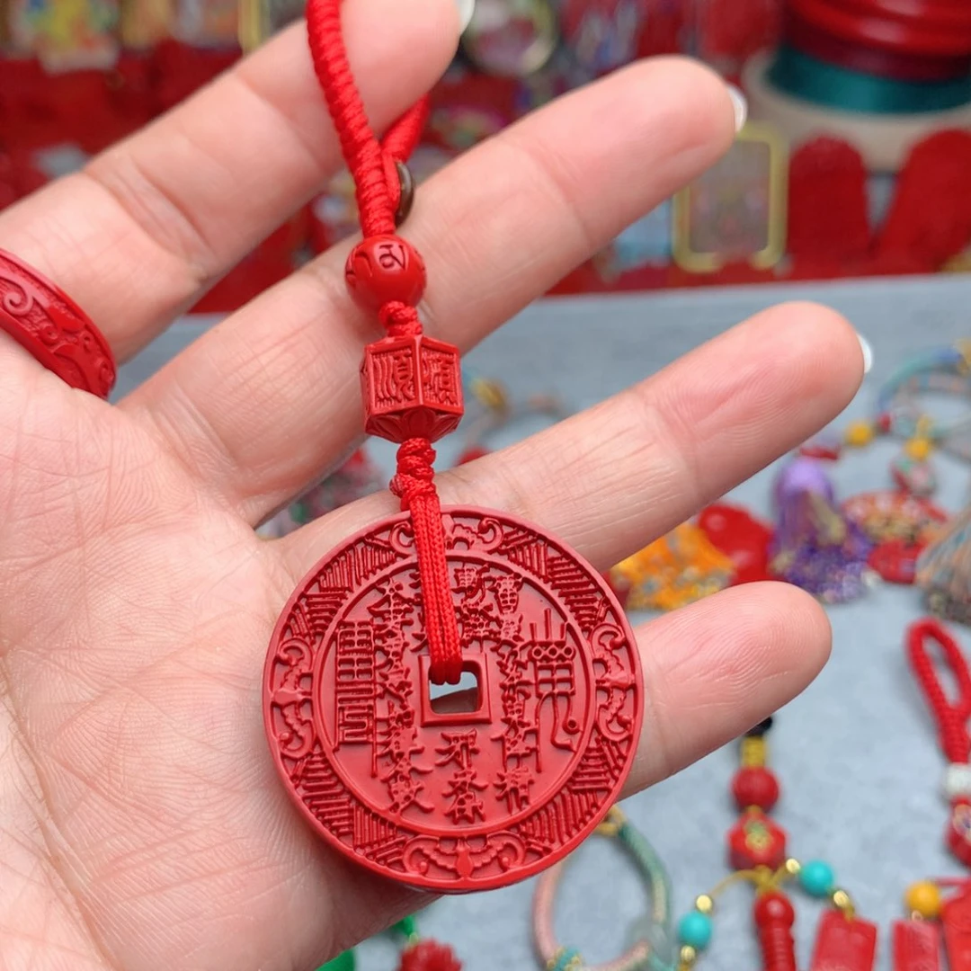 天然辰砂工艺品朱砂钥匙扣