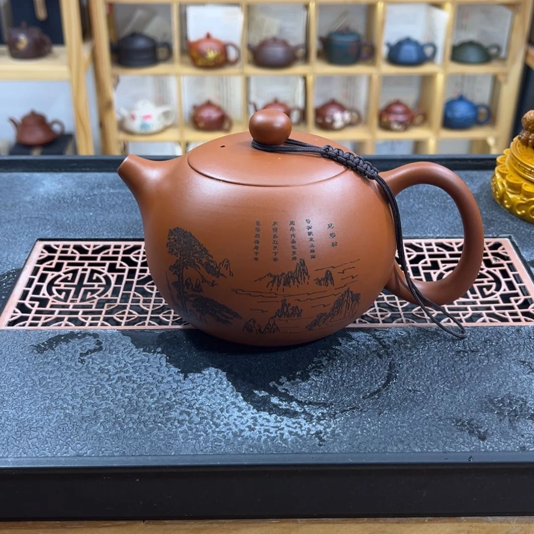 紫砂紫砂400ml迎客松西施