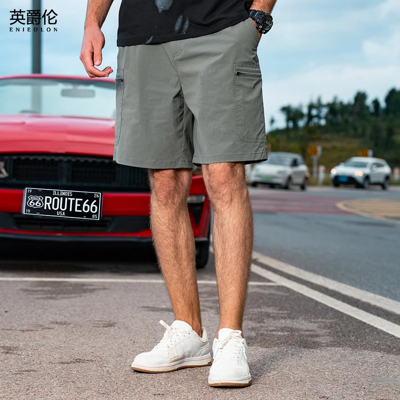 凉感速干轻薄休闲短裤男2025夏季机能风工装裤多口袋五分裤K2836