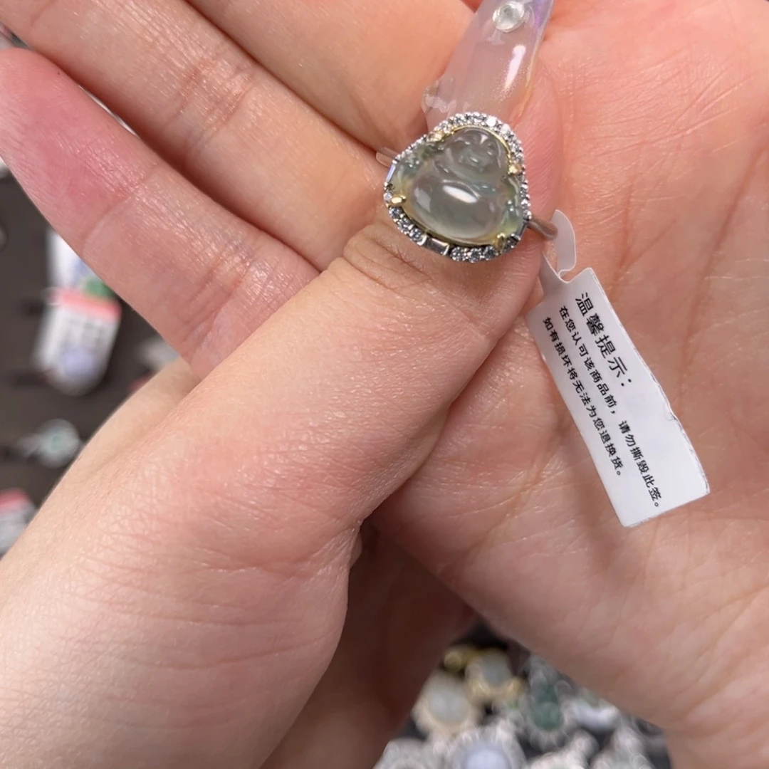 翡翠戒指银S925镶嵌699888