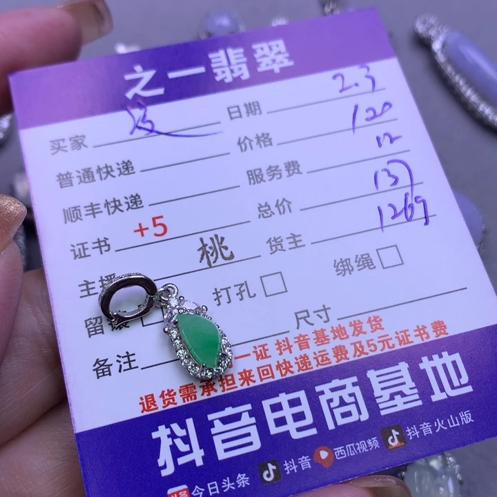 翡翠颈饰银S925镶嵌凌**舍