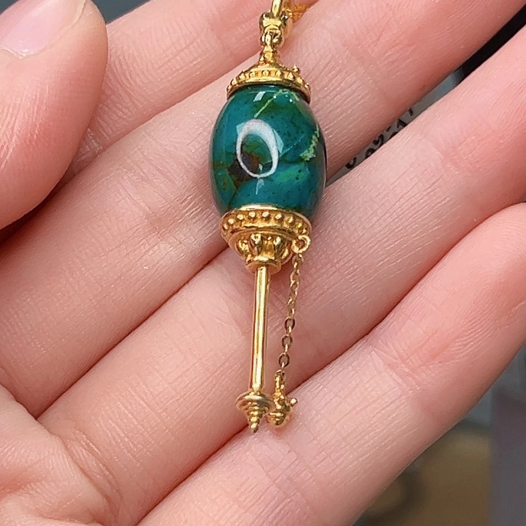 绿松石珠宝奇石18K金镶嵌