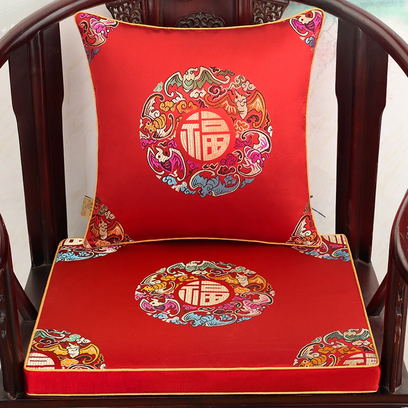 中式红木椅子垫双面坐垫定制四季适用夏季凉垫藤竹凳子垫茶椅垫