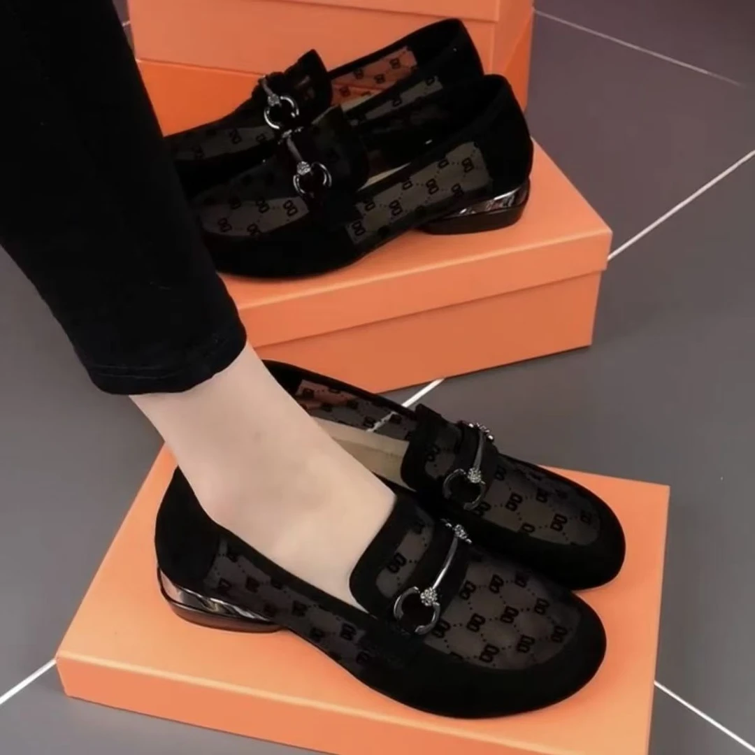 乐福鞋夏季休闲软底平底豆豆鞋时尚单鞋女鞋透气镂空