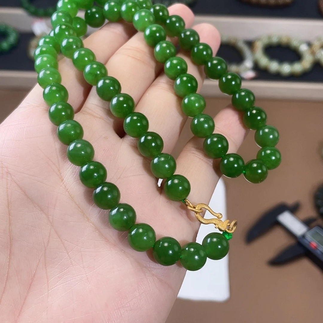 手链未镶嵌和田玉（碧玉）俄老料 8.0