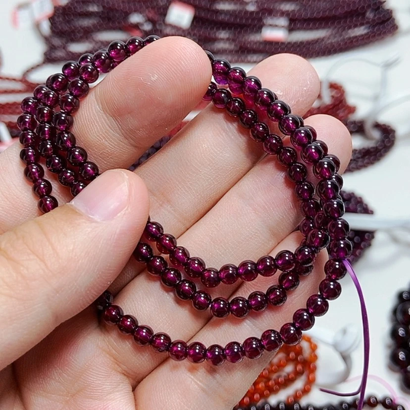 【闪购商品】手链未镶嵌石榴石（紫牙乌）4.3毫米